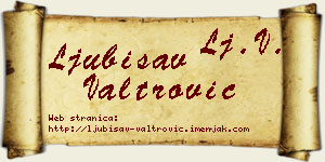 Ljubisav Valtrović vizit kartica